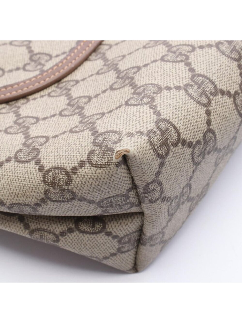 Gucci Tote Vintage GG Plus Sherry Line Beige Canvas Leather - Picture 7 of 10